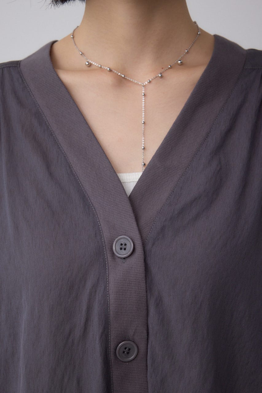 リブ付きシャツカーディガン C.GRY FREE