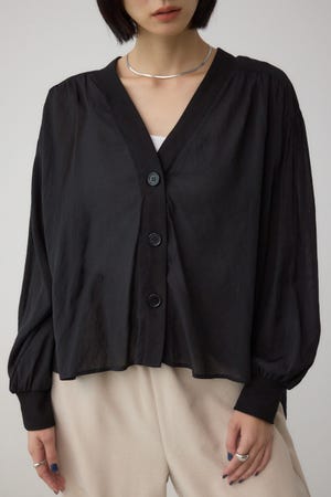 リブ付きシャツカーディガン