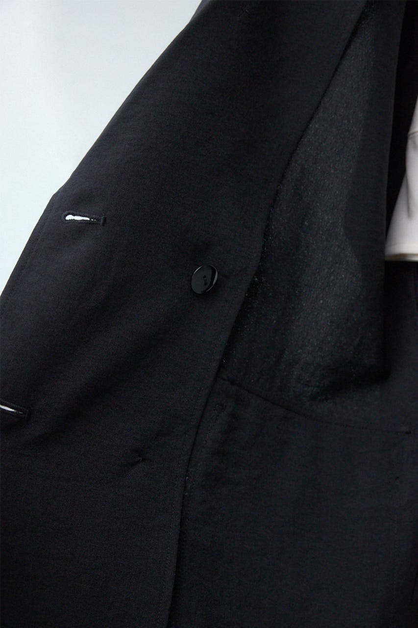 サイドスリットダブルジャケット BLK M