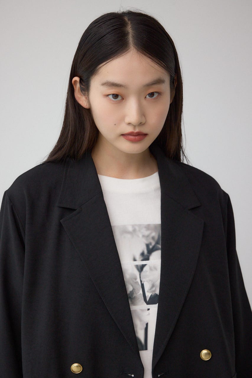 サイドスリットダブルジャケット BLK M