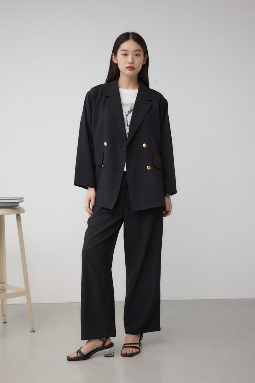サイドスリットダブルジャケット BLK M