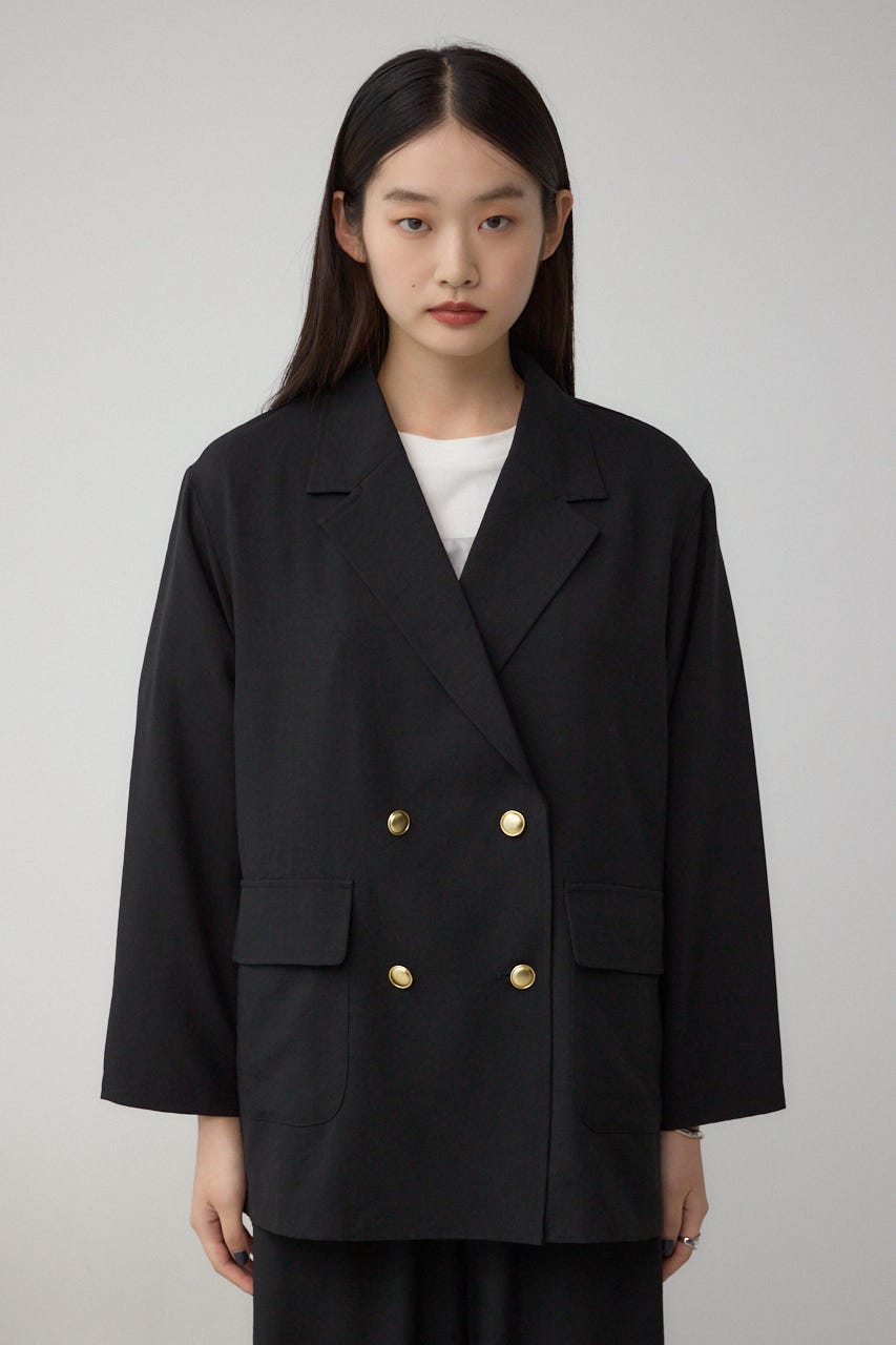 サイドスリットダブルジャケット BLK M