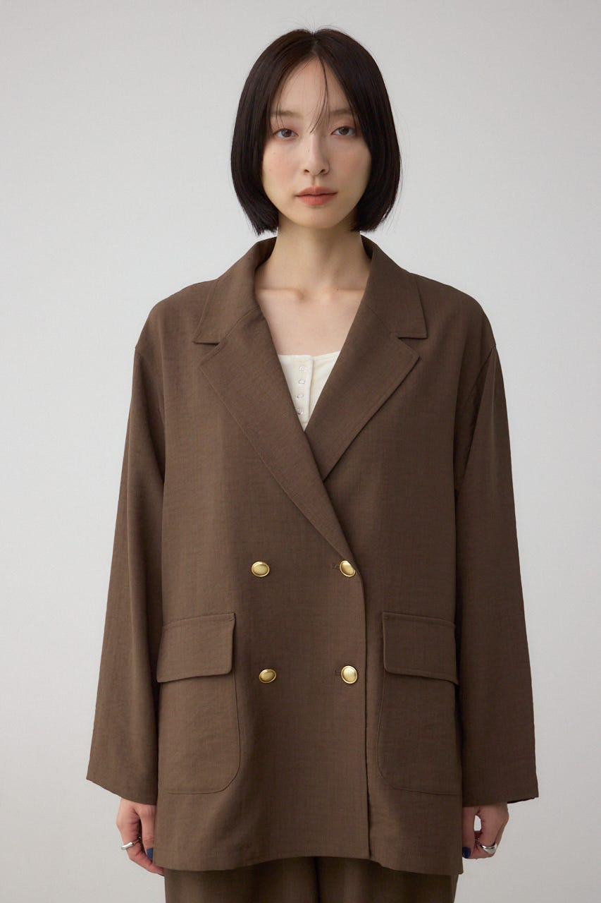 サイドスリットダブルジャケット BRN M