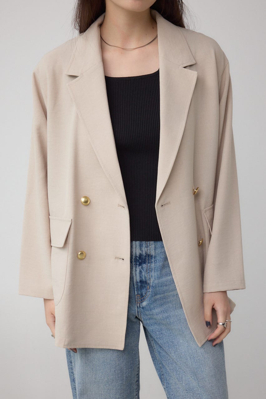 サイドスリットダブルジャケット L/BEG M