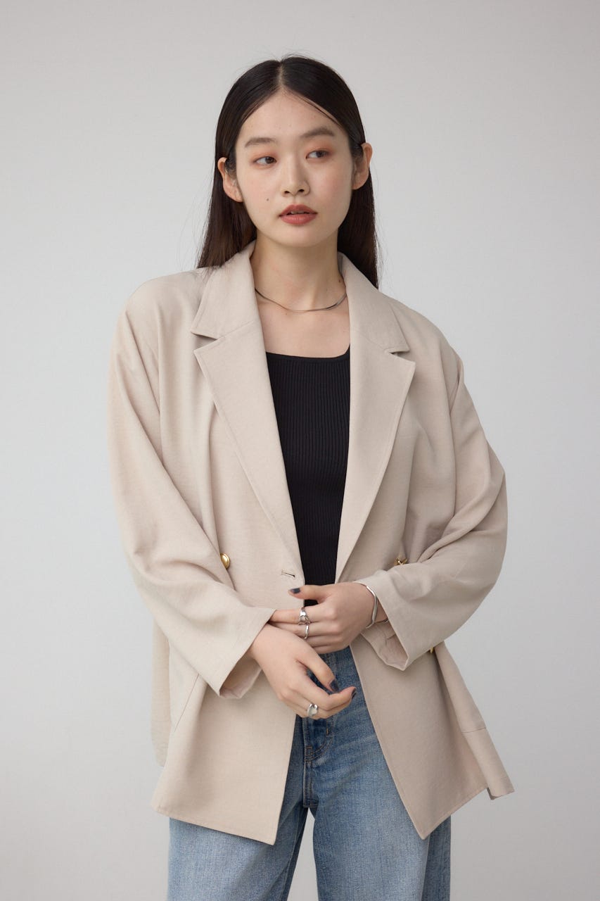 サイドスリットダブルジャケット L/BEG M