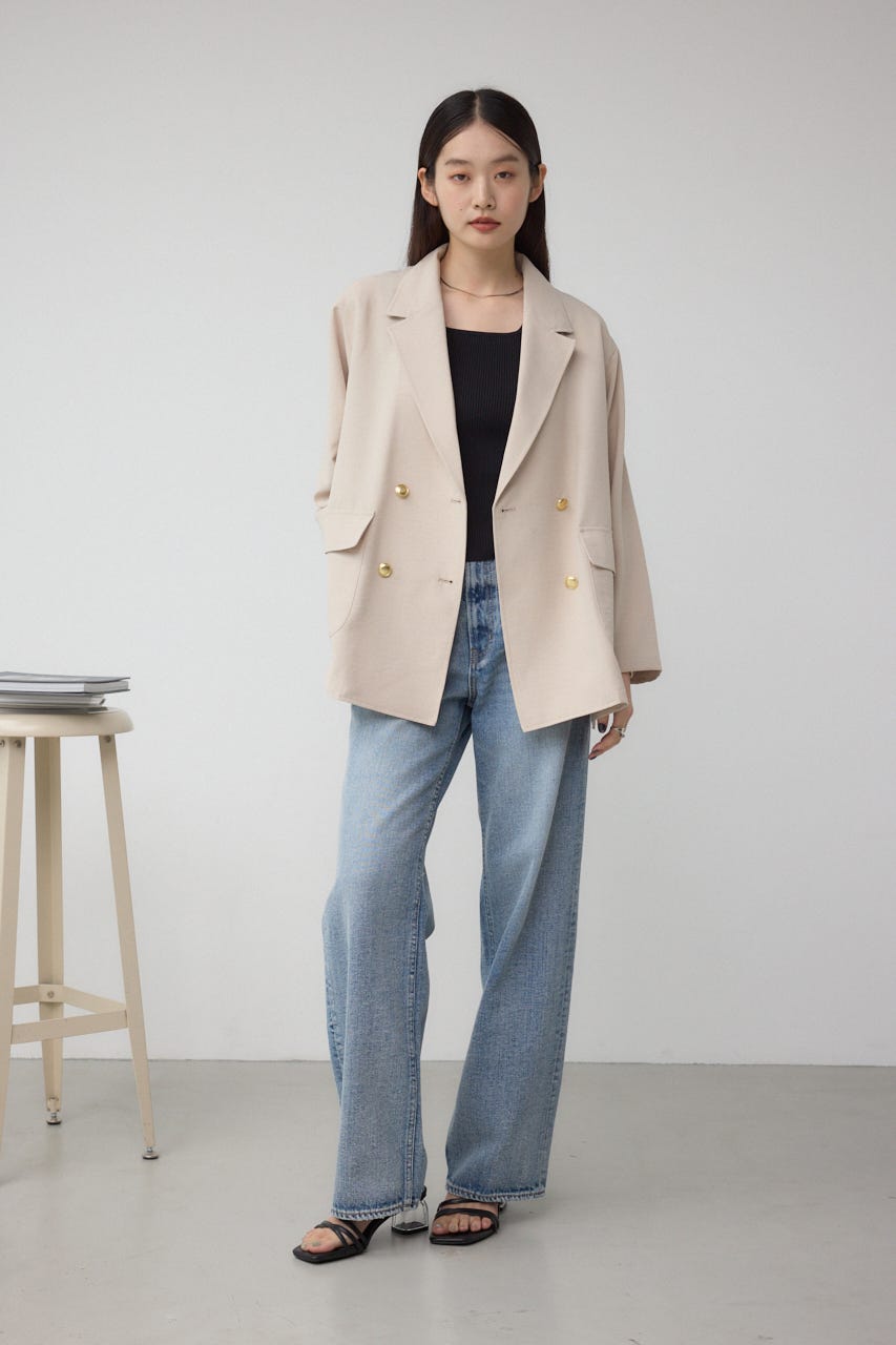 サイドスリットダブルジャケット L/BEG M