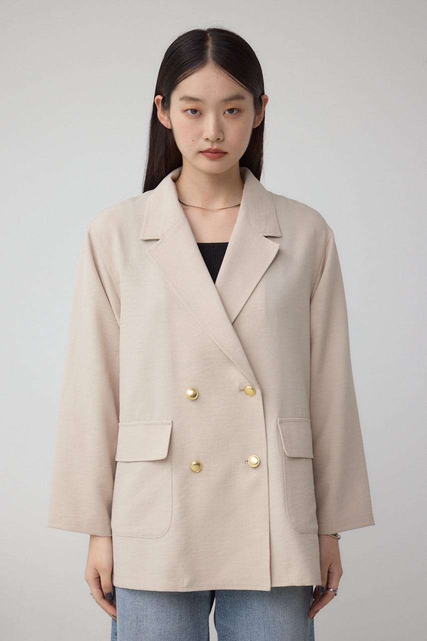 サイドスリットダブルジャケット L/BEG M