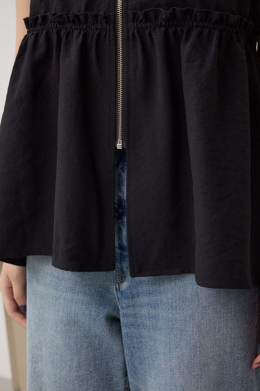 ジップペプラムサイドドロストベスト BLK FREE