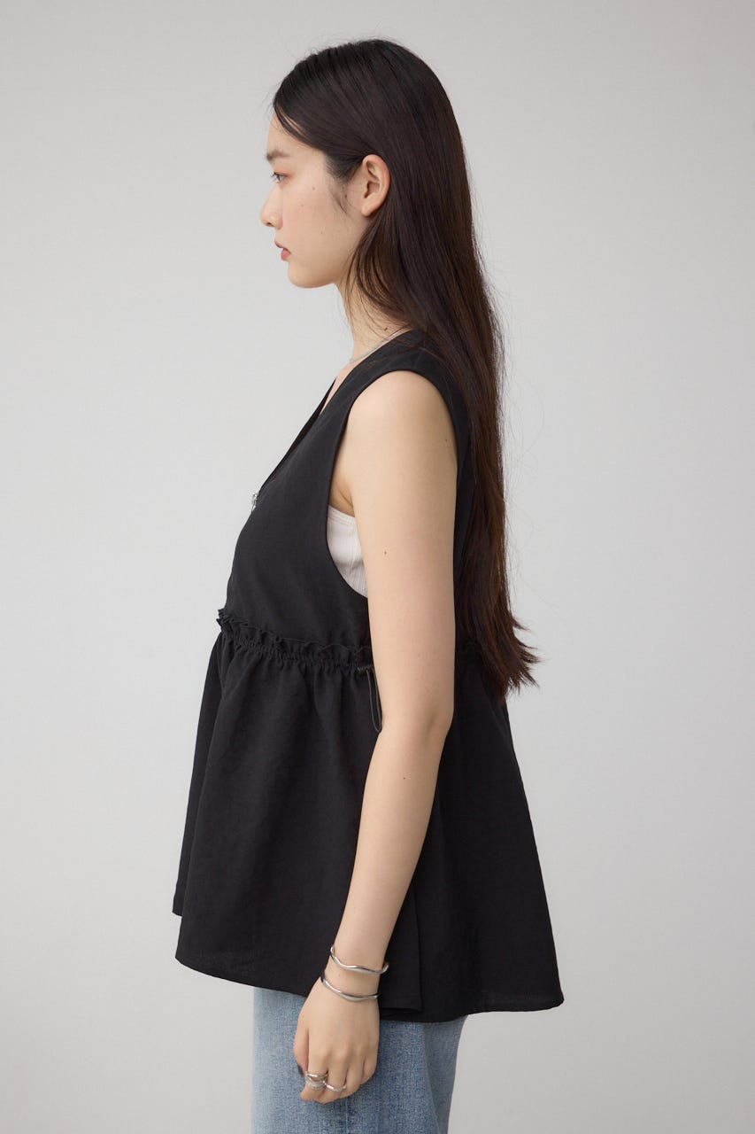 ジップペプラムサイドドロストベスト BLK FREE