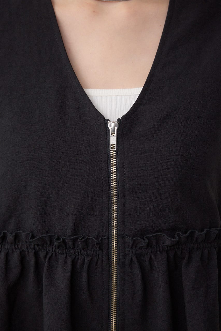 ジップペプラムサイドドロストベスト BLK FREE