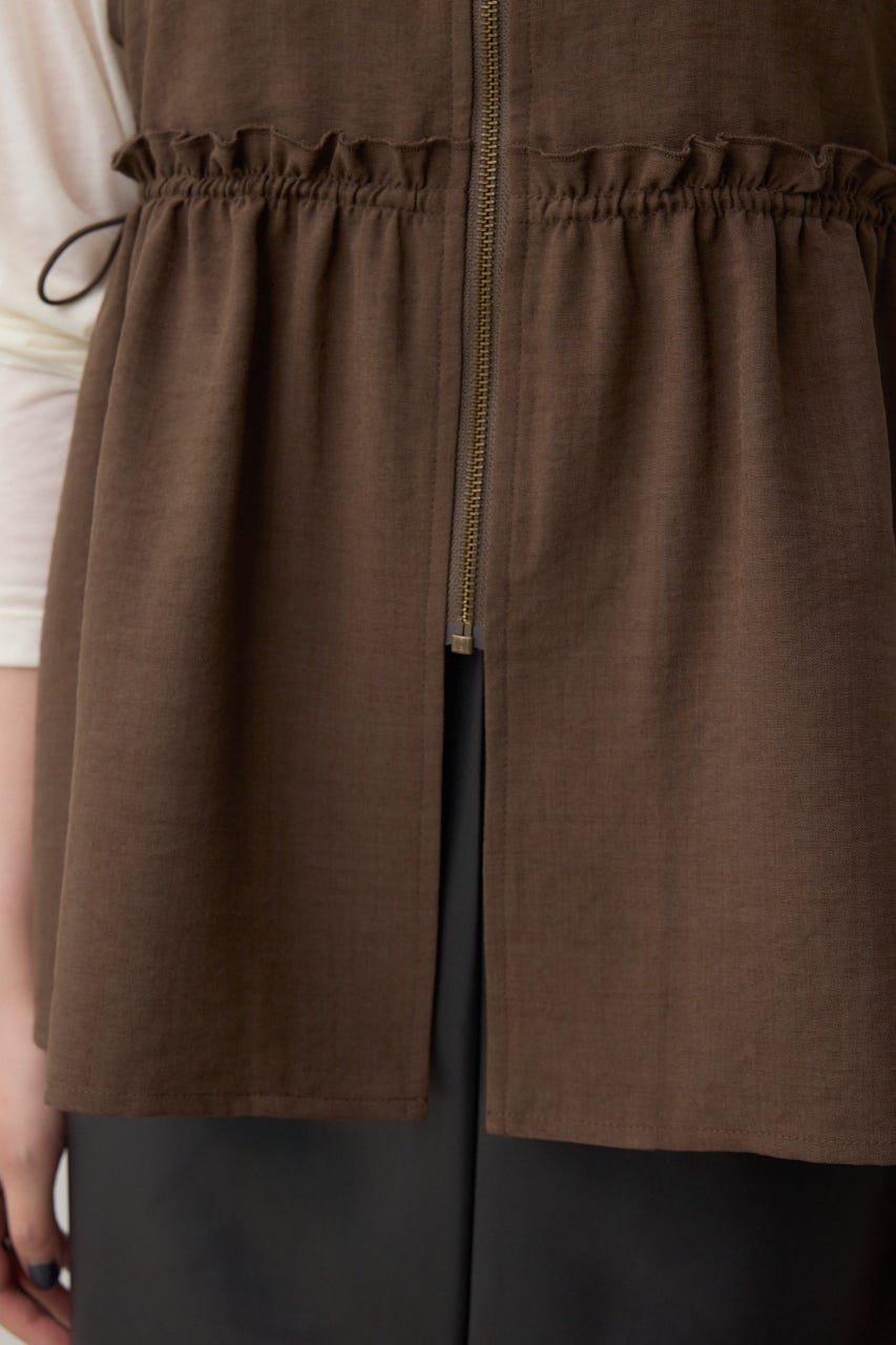 ジップペプラムサイドドロストベスト BRN FREE