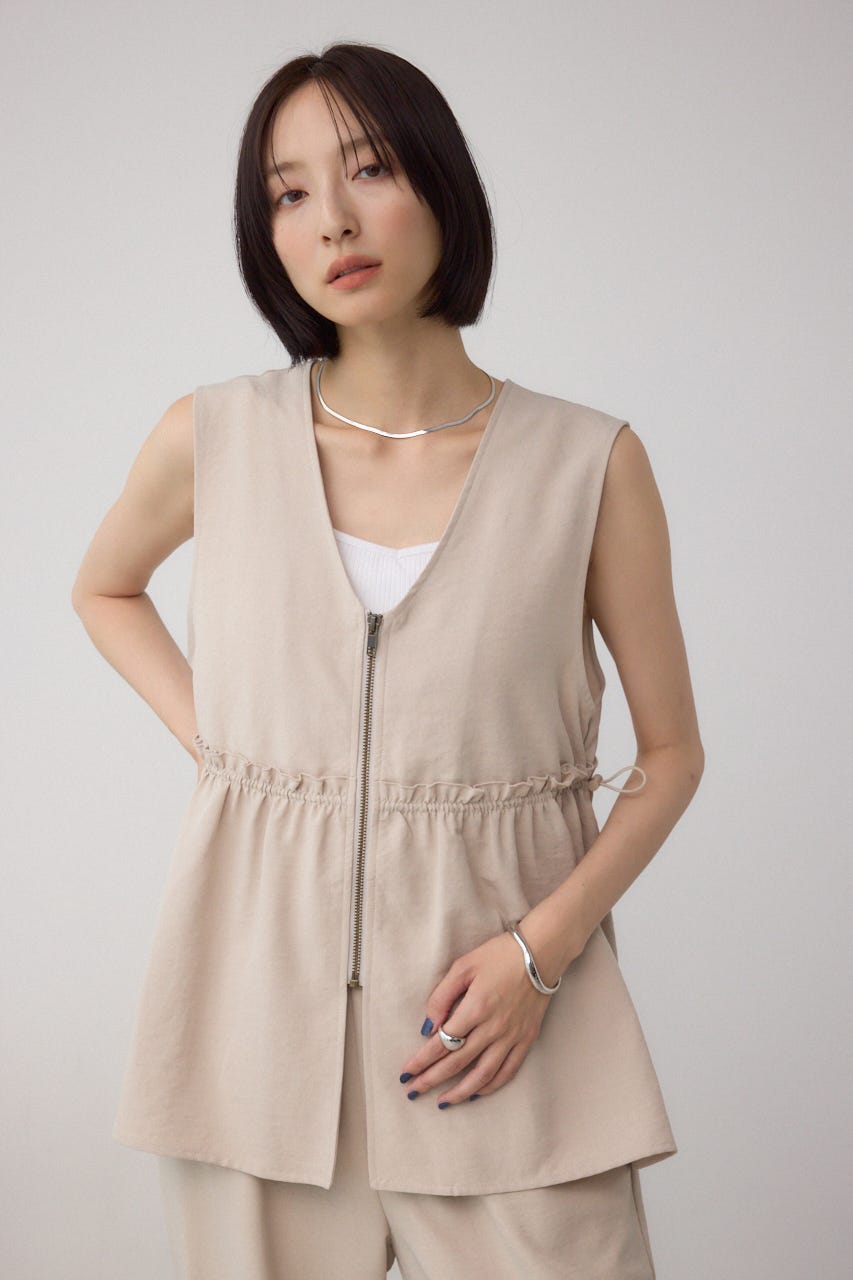 新品未使用AZUL moussy ビスチェ　ジップペプラムサイドドロストベスト AZUL BY MOUSSY | ジップペプラムサイドドロストベスト (ベスト