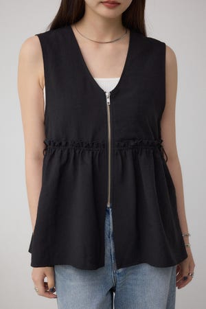 ジップペプラムサイドドロストベスト