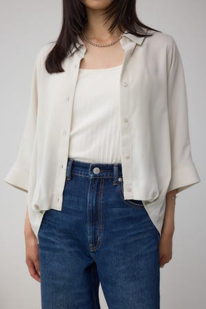 楊柳タックヘムコクーンシャツ
