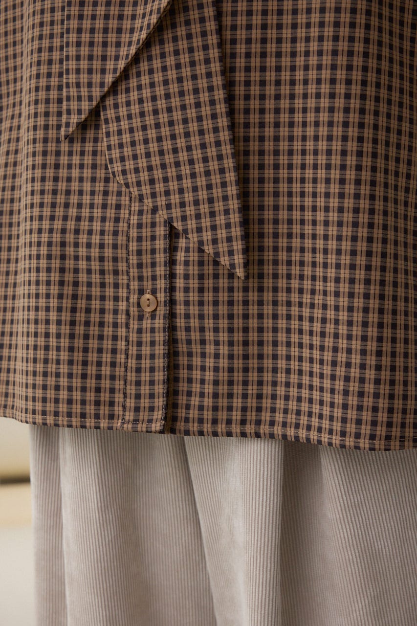 ボウタイリボンブラウス 柄BRN FREE