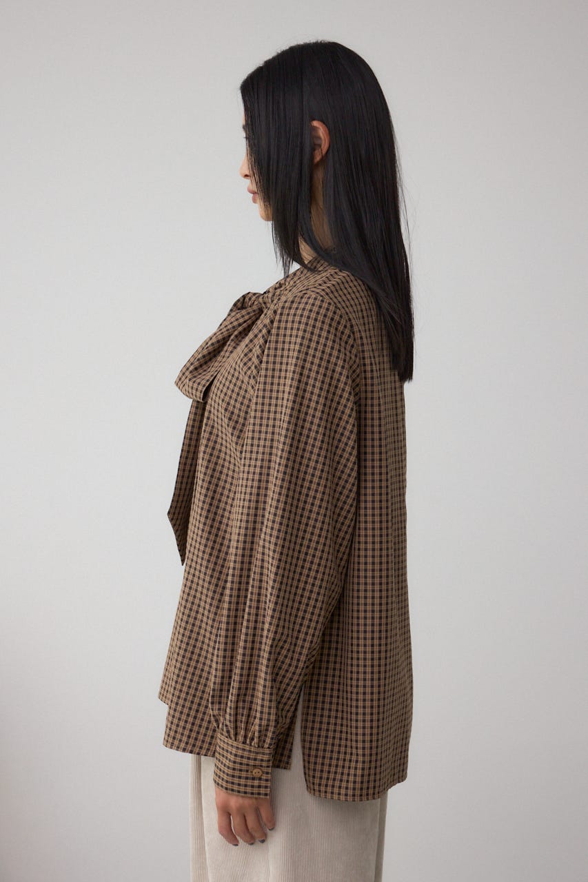 ボウタイリボンブラウス 柄BRN FREE