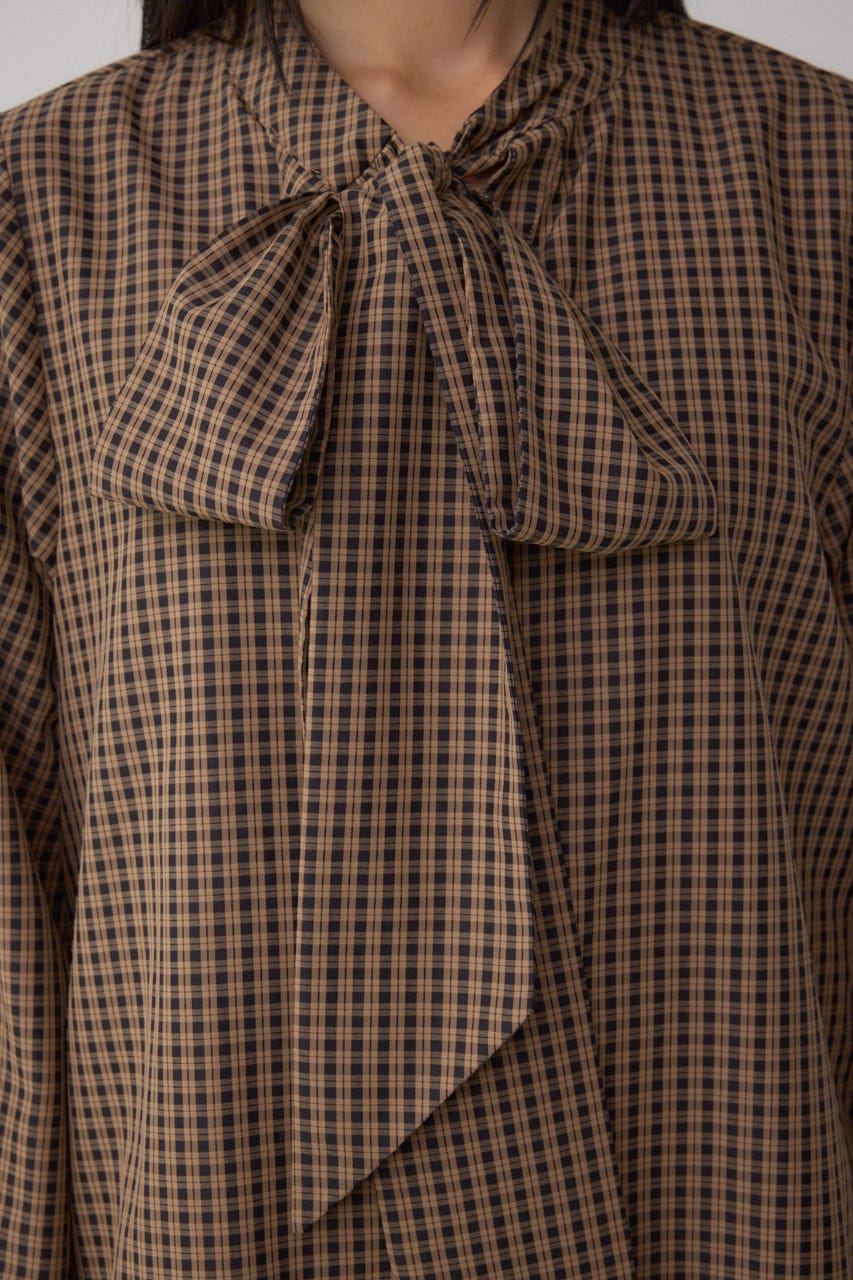 ボウタイリボンブラウス 柄BRN FREE