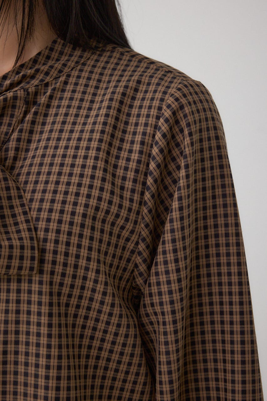 ボウタイリボンブラウス 柄BRN FREE