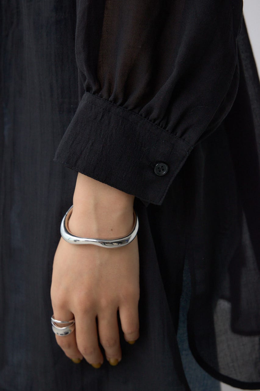 前後2WAY5分袖前リボンブラウス BLK FREE