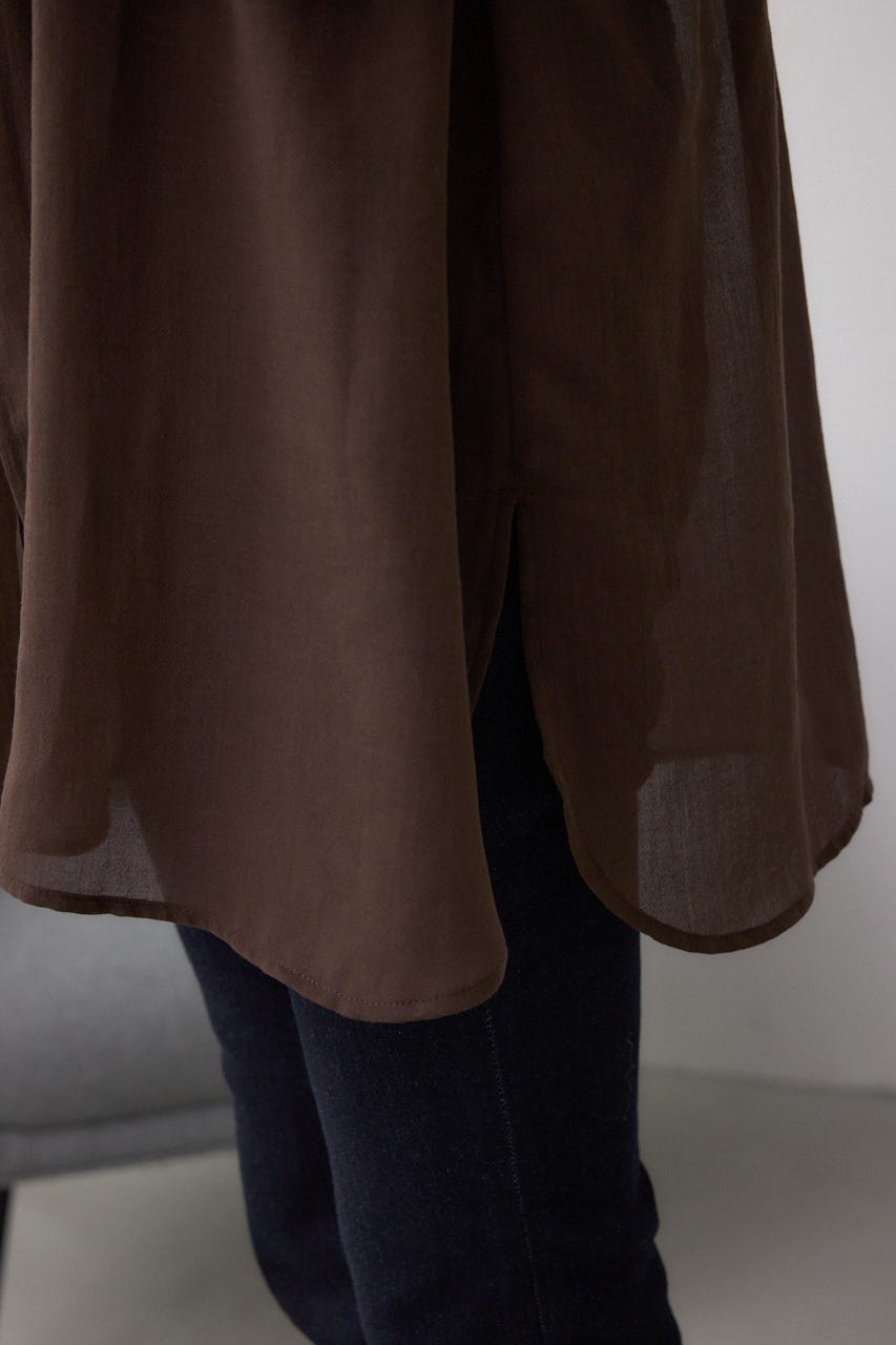 前後2WAY5分袖前リボンブラウス BRN FREE