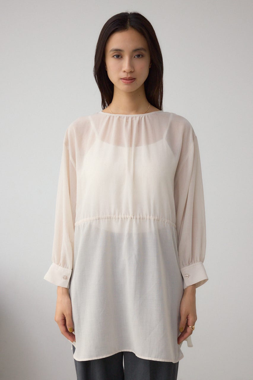 前後2WAY5分袖前リボンブラウス IVOY FREE