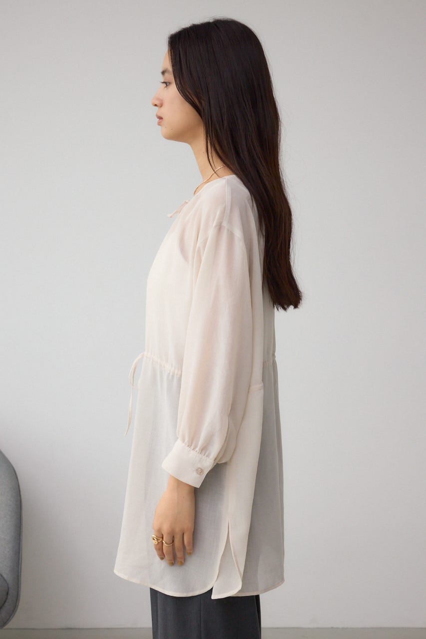 前後2WAY5分袖前リボンブラウス IVOY FREE