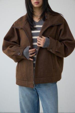 【着丈バリエ】シャギースタンドコート