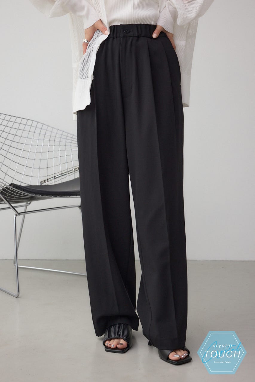 C/T冷感 2タックイージースラックス BLK S