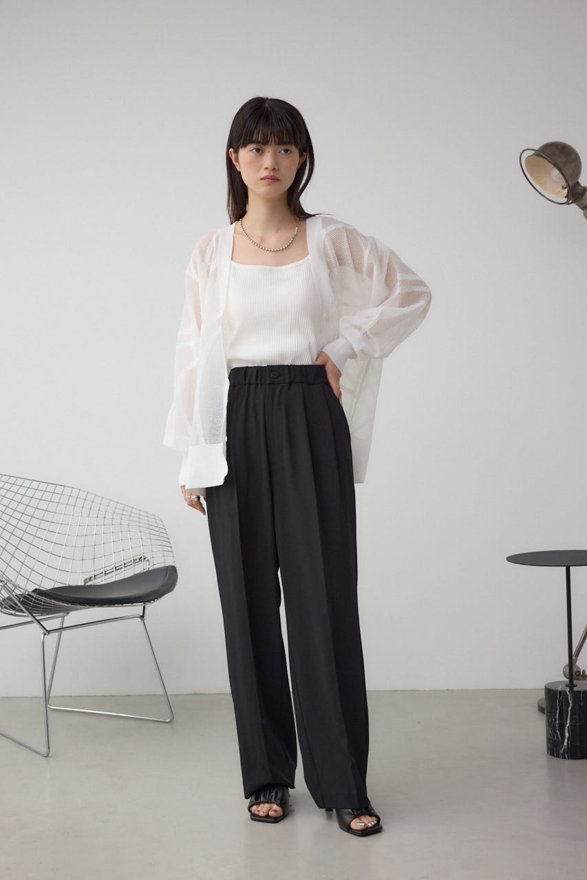 C/T冷感 2タックイージースラックス BLK S