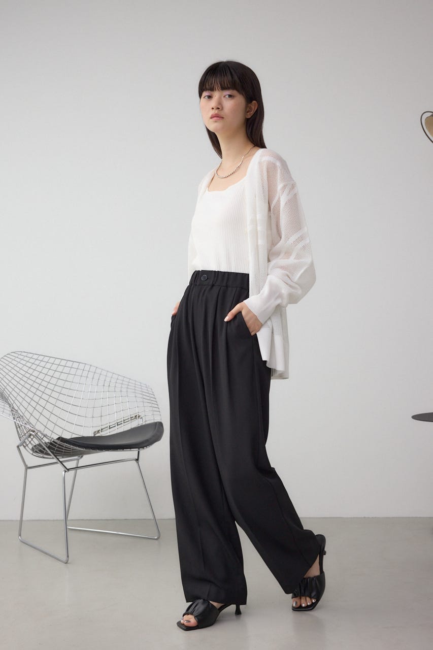 C/T冷感 2タックイージースラックス BLK S