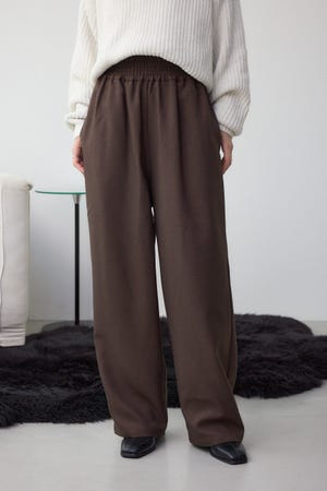 ワイドベルトツイルイージーパンツ