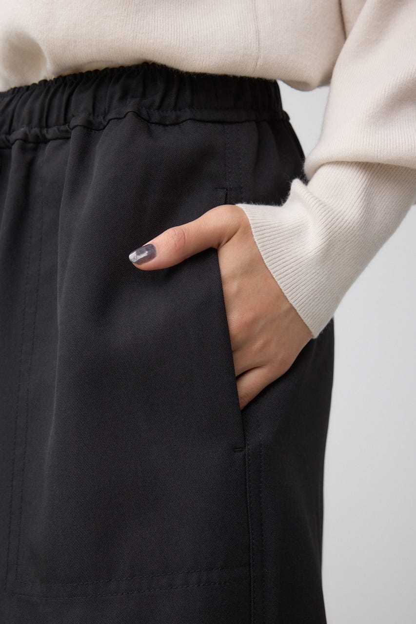 パッチポケットウエストイージーパンツ BLK M