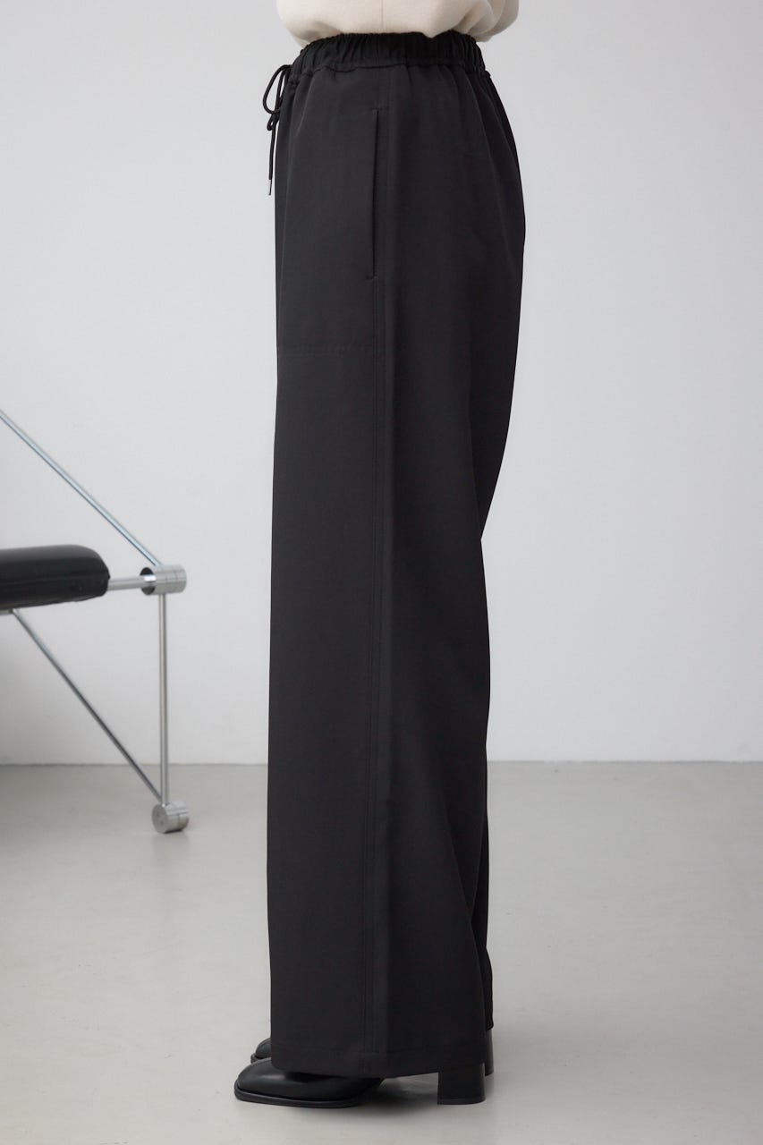 パッチポケットウエストイージーパンツ BLK M