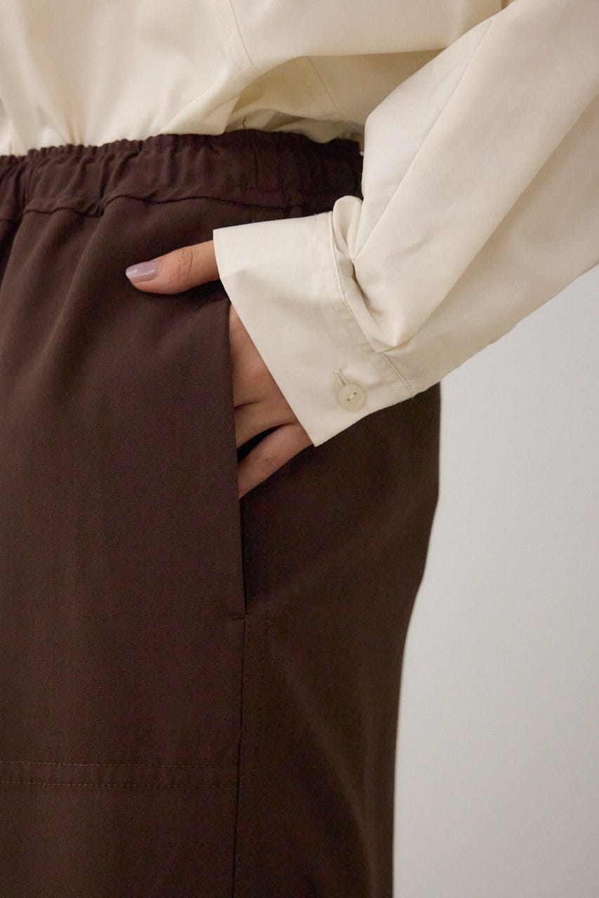 パッチポケットウエストイージーパンツ BRN S