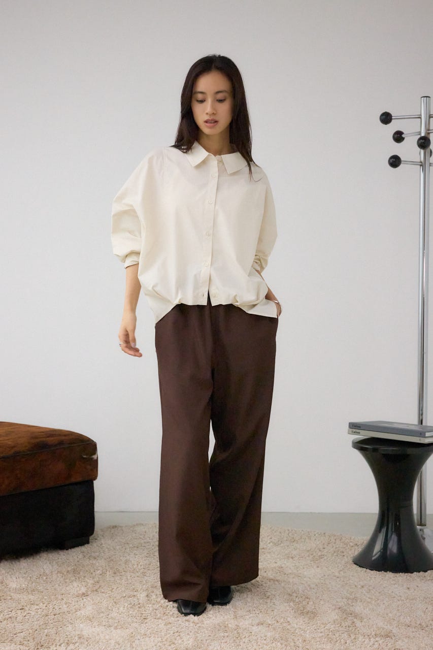 パッチポケットウエストイージーパンツ BRN S