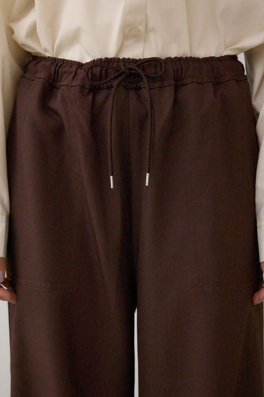 パッチポケットウエストイージーパンツ BRN S