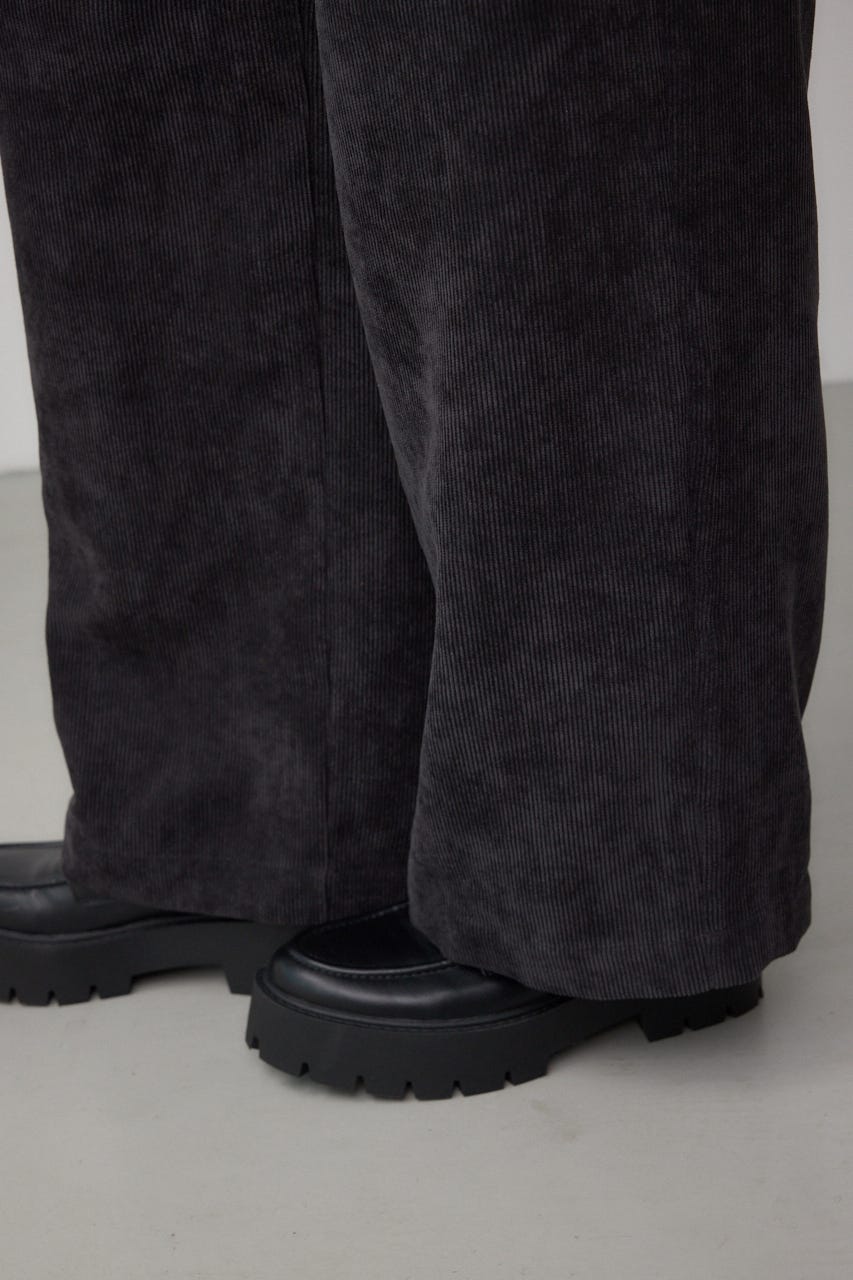 コーデュロイイージーワイドパンツ BLK M