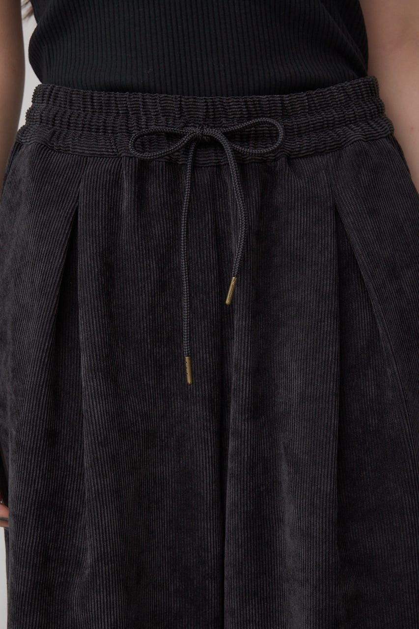 コーデュロイイージーワイドパンツ BLK M