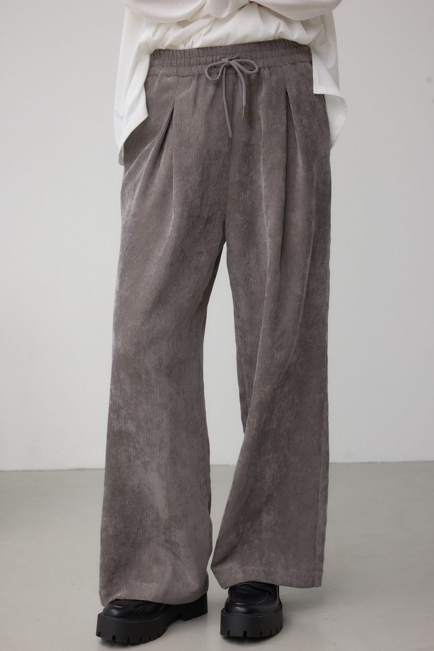 コーデュロイイージーワイドパンツ GRY M