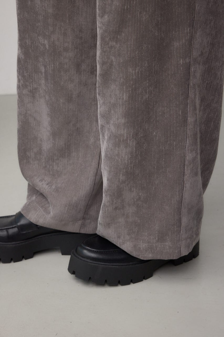 コーデュロイイージーワイドパンツ GRY M