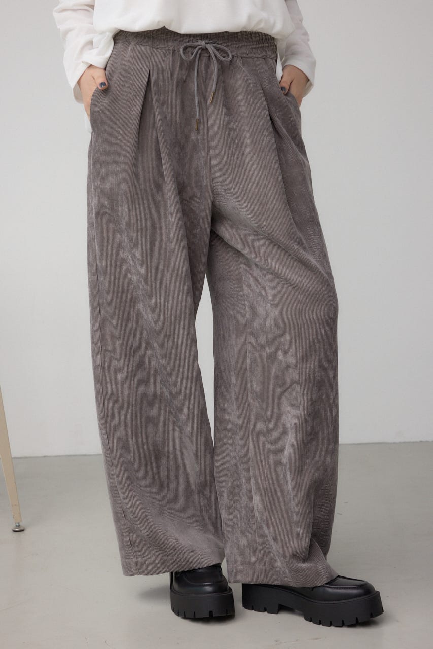 コーデュロイイージーワイドパンツ GRY M