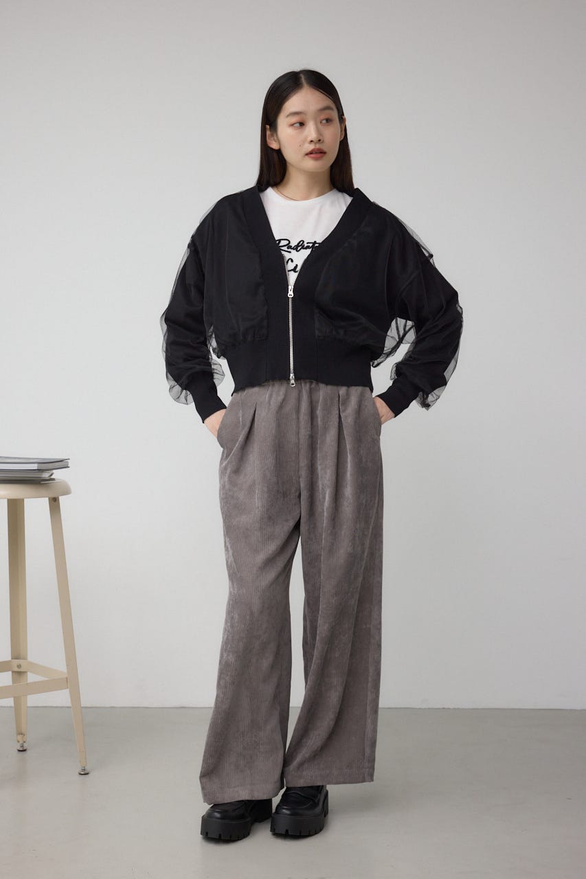 コーデュロイイージーワイドパンツ GRY M