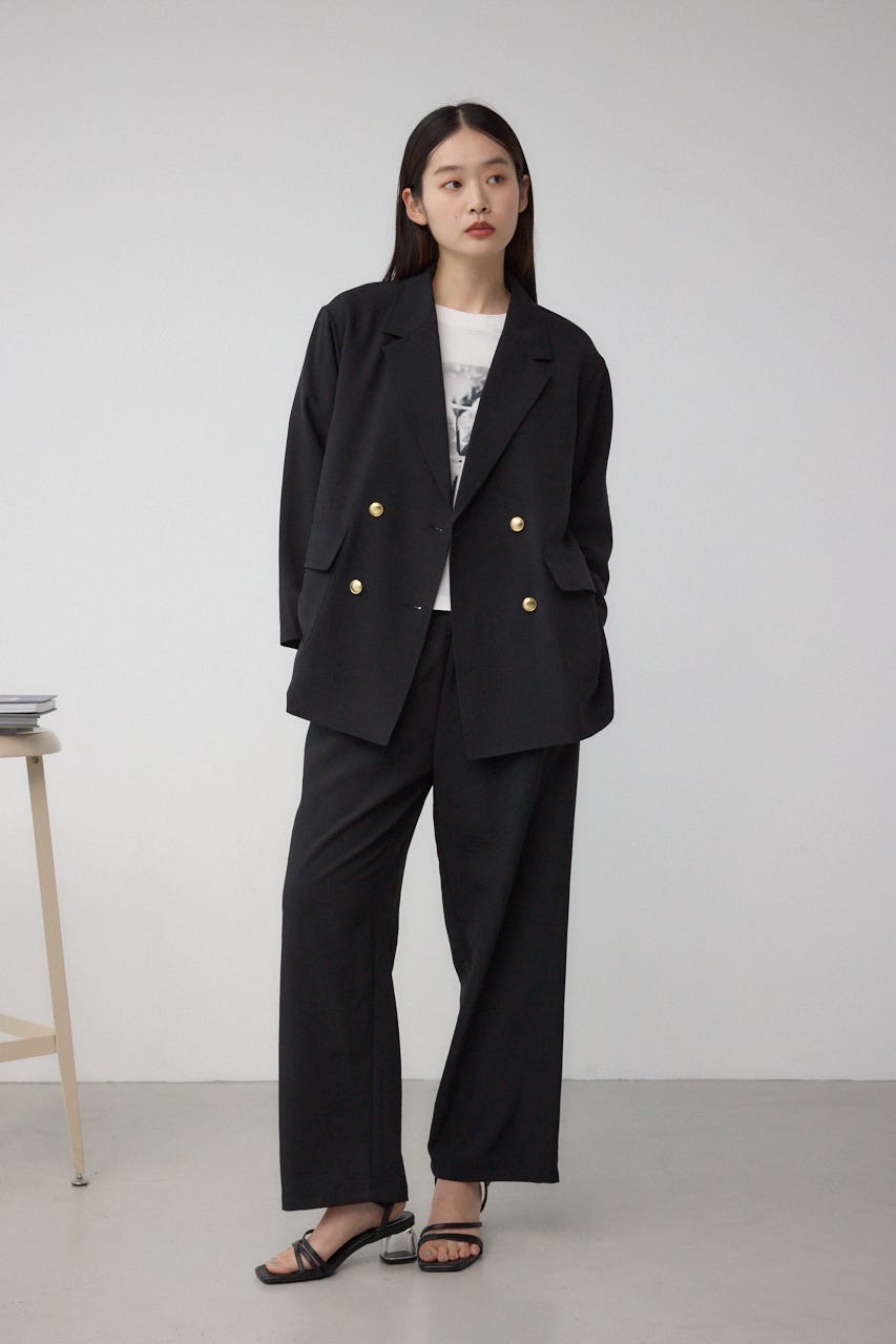 ウエストイージーワイドパンツ BLK FREE