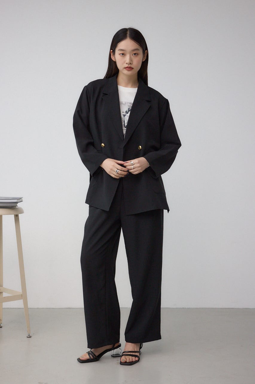 ウエストイージーワイドパンツ BLK FREE