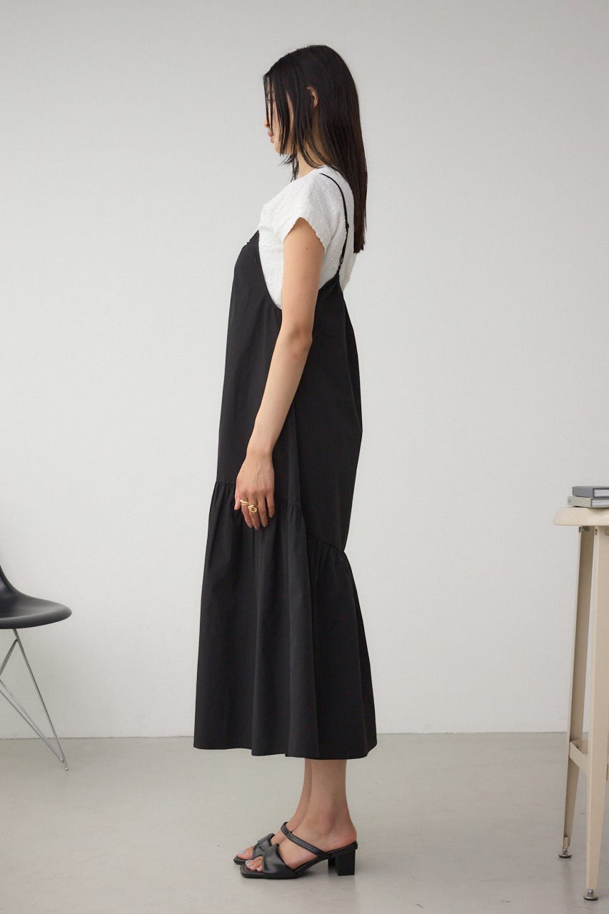インナーSETフロントギャザーキャミワンピース BLK S