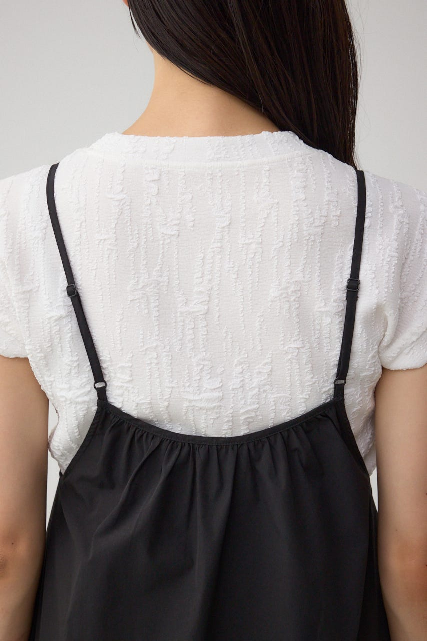 インナーSETフロントギャザーキャミワンピース BLK S