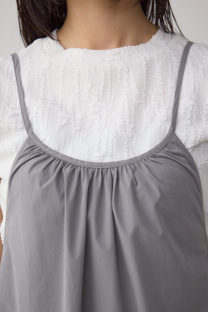 インナーSETフロントギャザーキャミワンピース GRY M