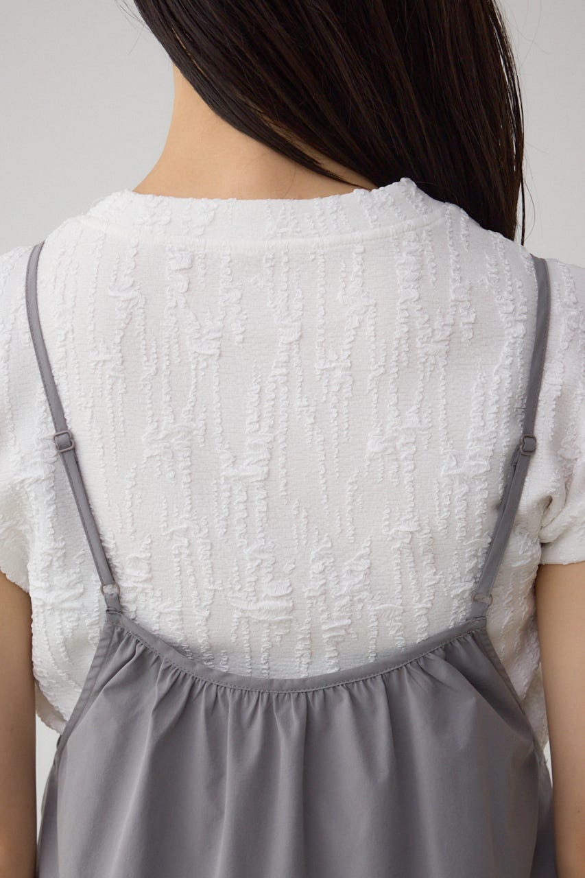 インナーSETフロントギャザーキャミワンピース GRY M