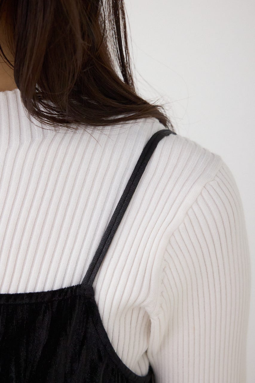 プリーツベロアキャミワンピース BLK M