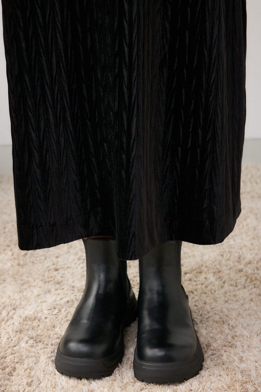 プリーツベロアキャミワンピース BLK M